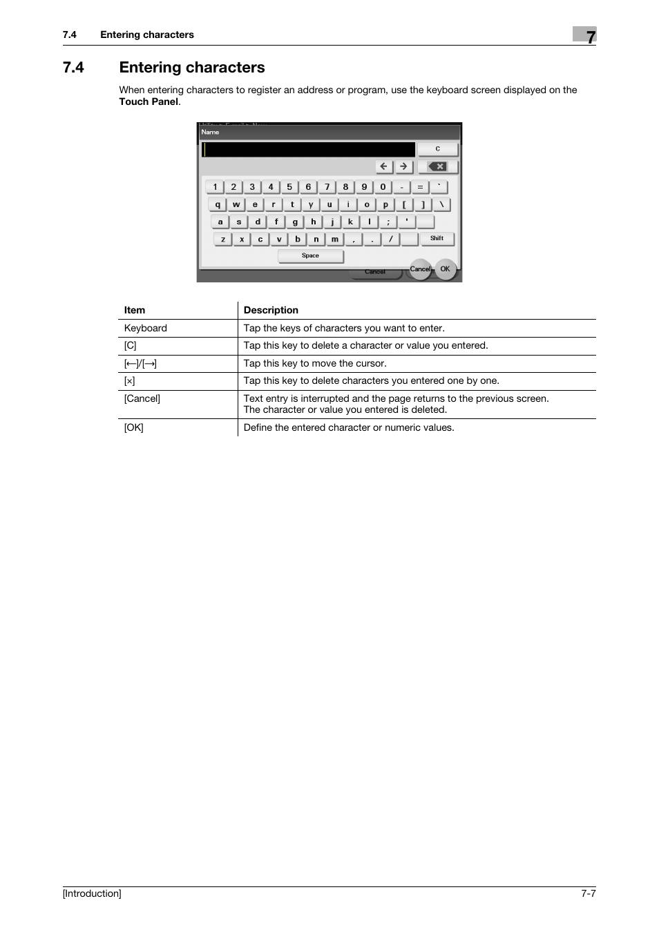 4 entering characters, Entering characters -7 | Konica Minolta bizhub C3350 User Manual | Page 54 / 91