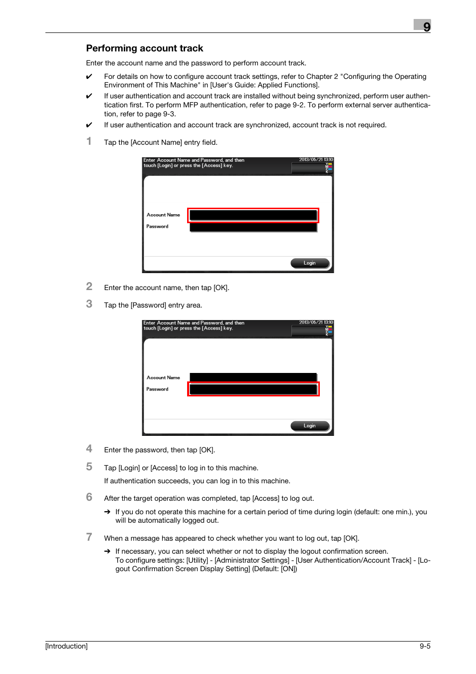 Performing account track, Performing account track -5 | Konica Minolta bizhub C3350 User Manual | Page 66 / 91