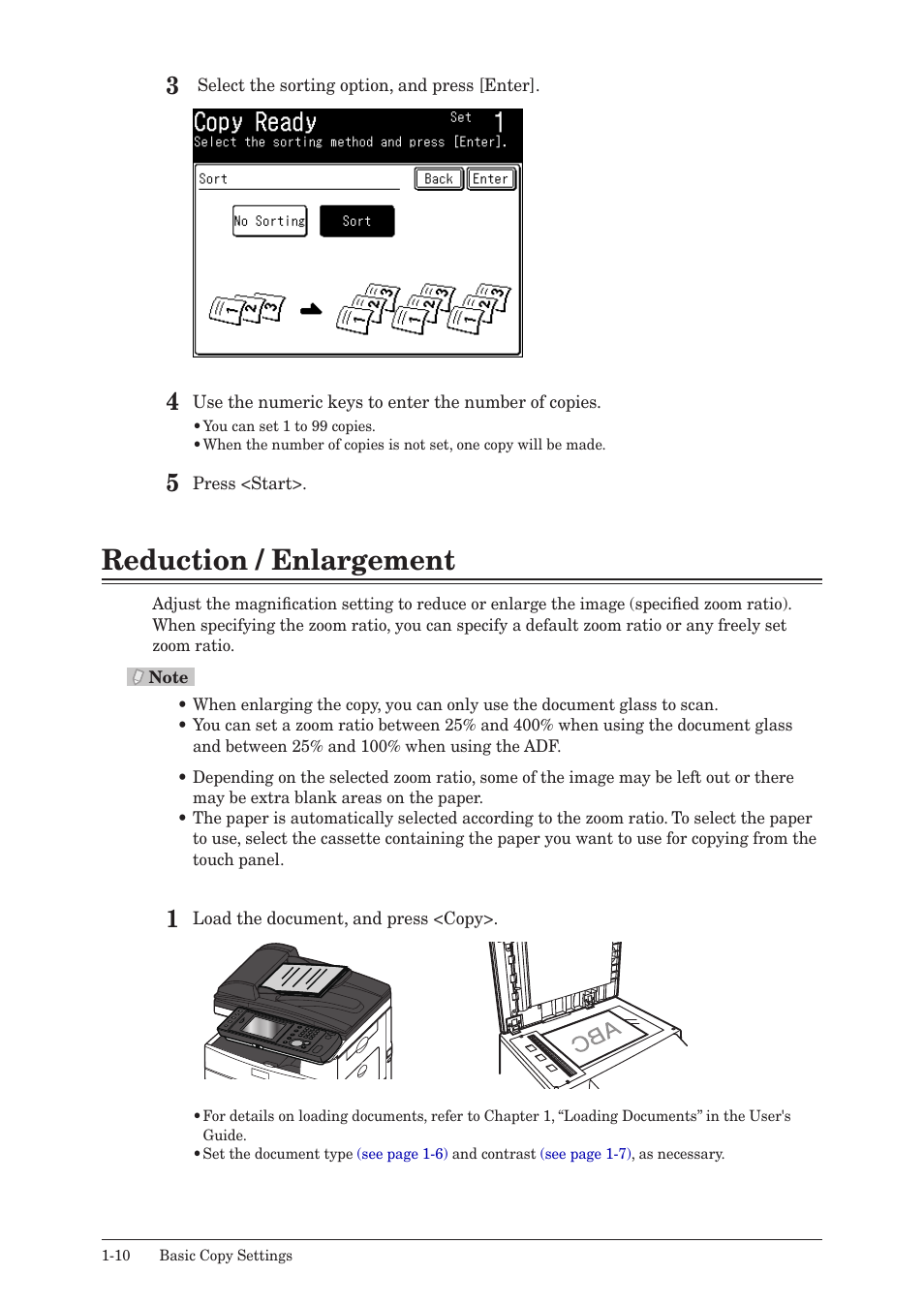 Reduction / enlargement, Reduction / enlargement -10 | Konica Minolta bizhub 25 User Manual | Page 15 / 45