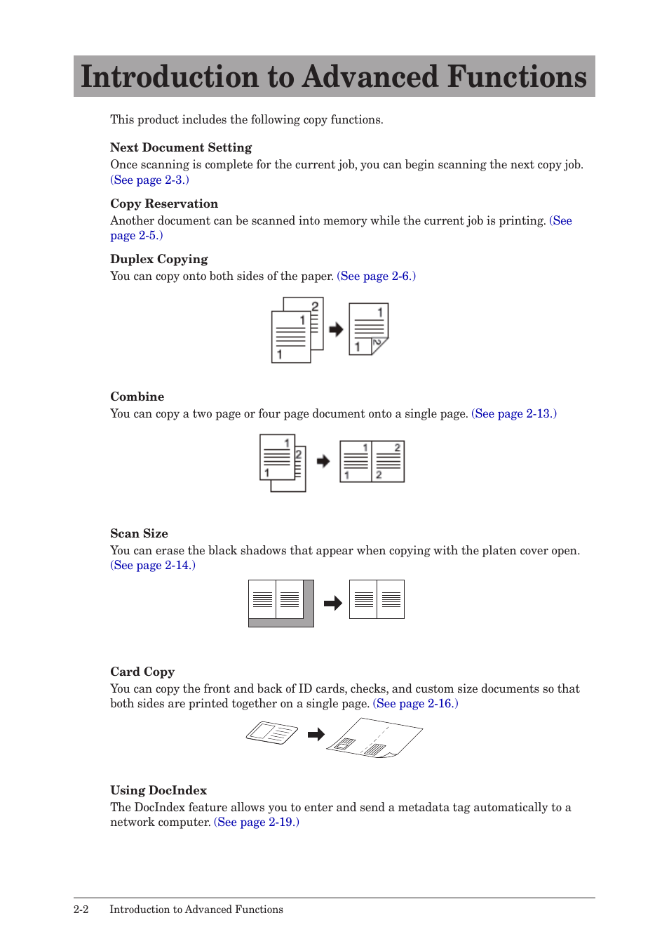Introduction to advanced functions, Introduction to advanced functions -2 | Konica Minolta bizhub 25 User Manual | Page 19 / 45