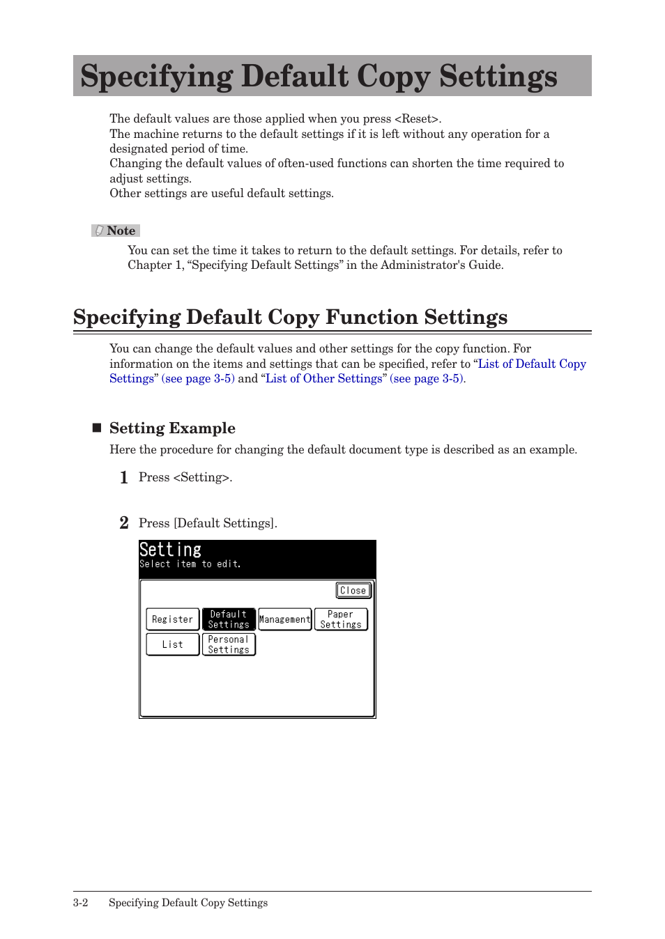 Specifying default copy settings, Specifying default copy function settings, Specifying default copy settings -2 | Specifying default copy function settings -2 | Konica Minolta bizhub 25 User Manual | Page 41 / 45