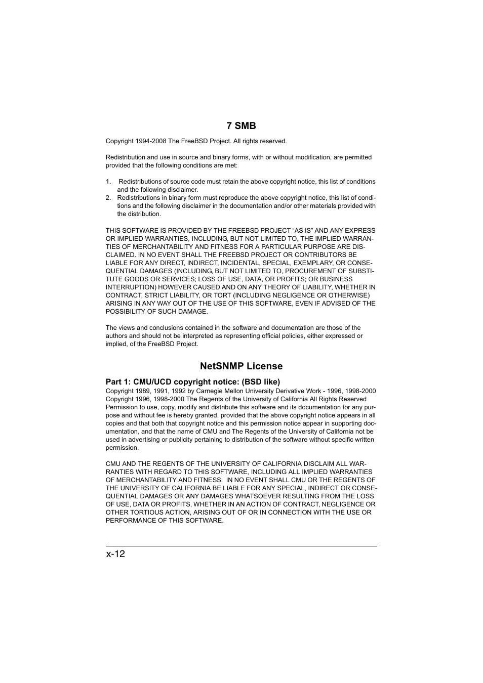 X-12 7 smb, Netsnmp license | Konica Minolta magicolor 1690MF User Manual | Page 13 / 325