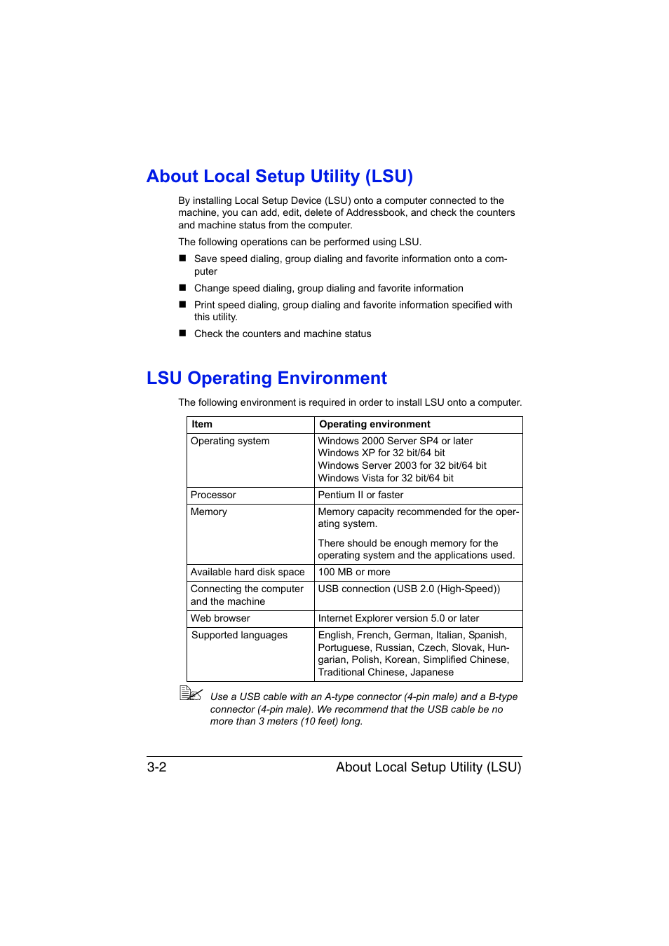 About local setup utility (lsu), Lsu operating environment, About local setup utility (lsu) 3-2 | Konica Minolta magicolor 1690MF User Manual | Page 171 / 325