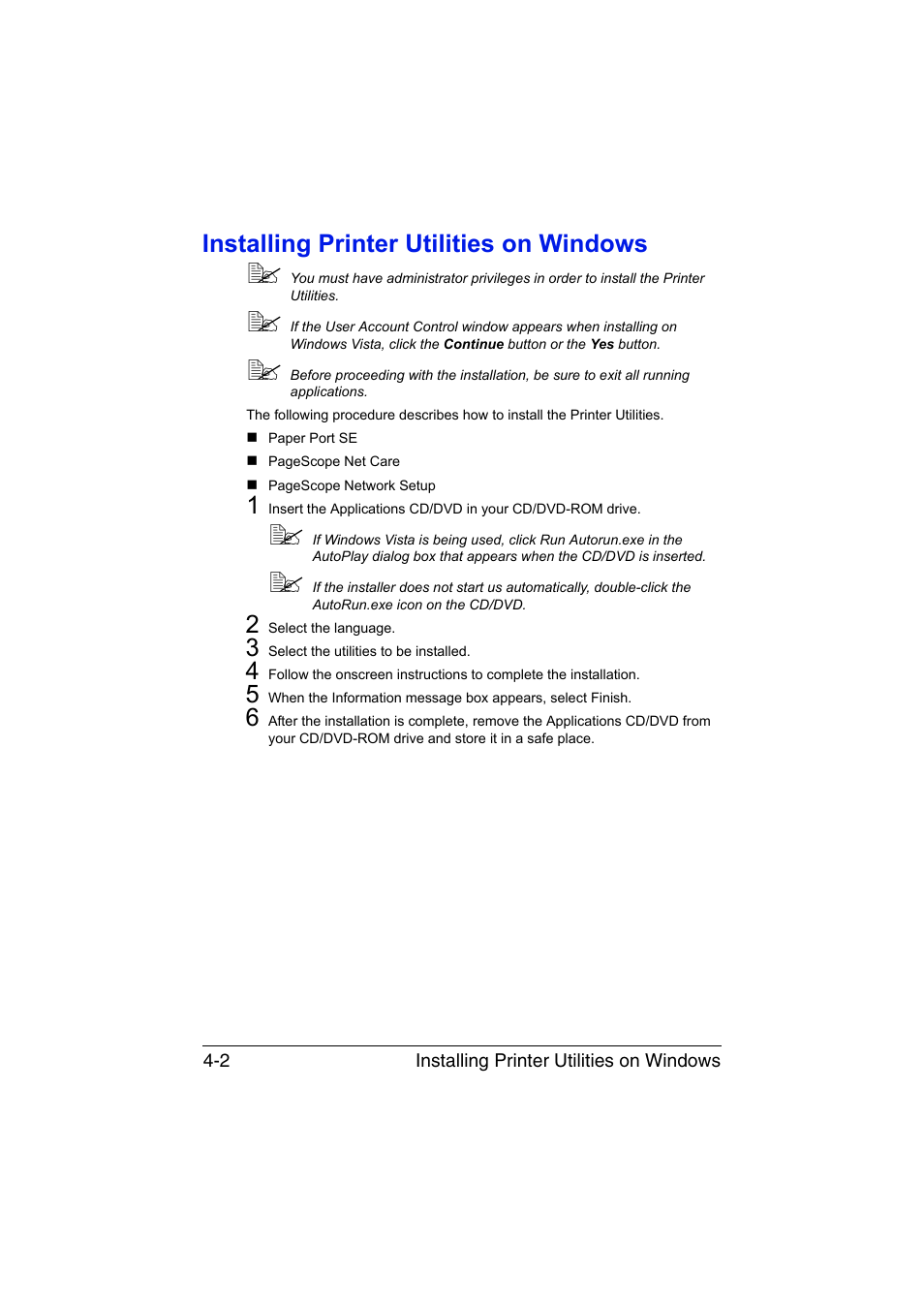 Installing printer utilities on windows, Installing printer utilities on windows -2 | Konica Minolta magicolor 1690MF User Manual | Page 191 / 325