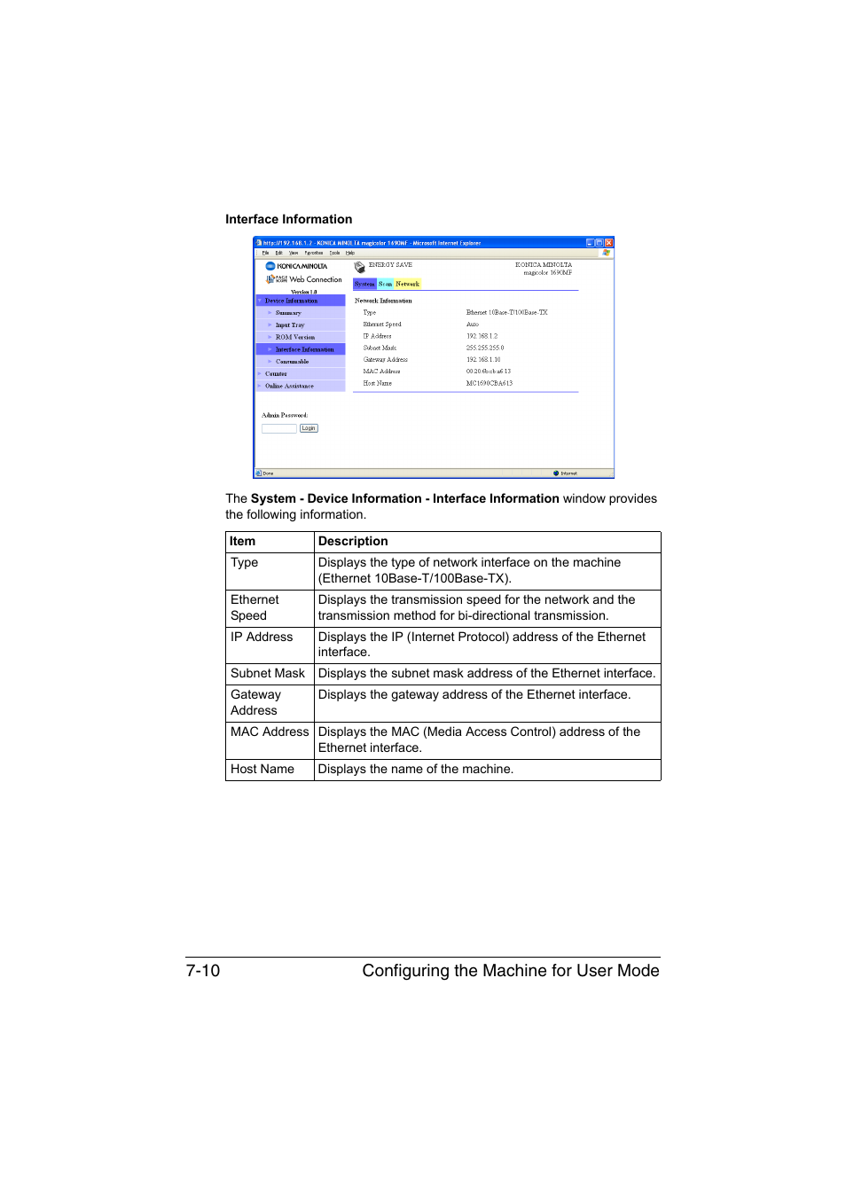 Configuring the machine for user mode 7-10 | Konica Minolta magicolor 1690MF User Manual | Page 231 / 325