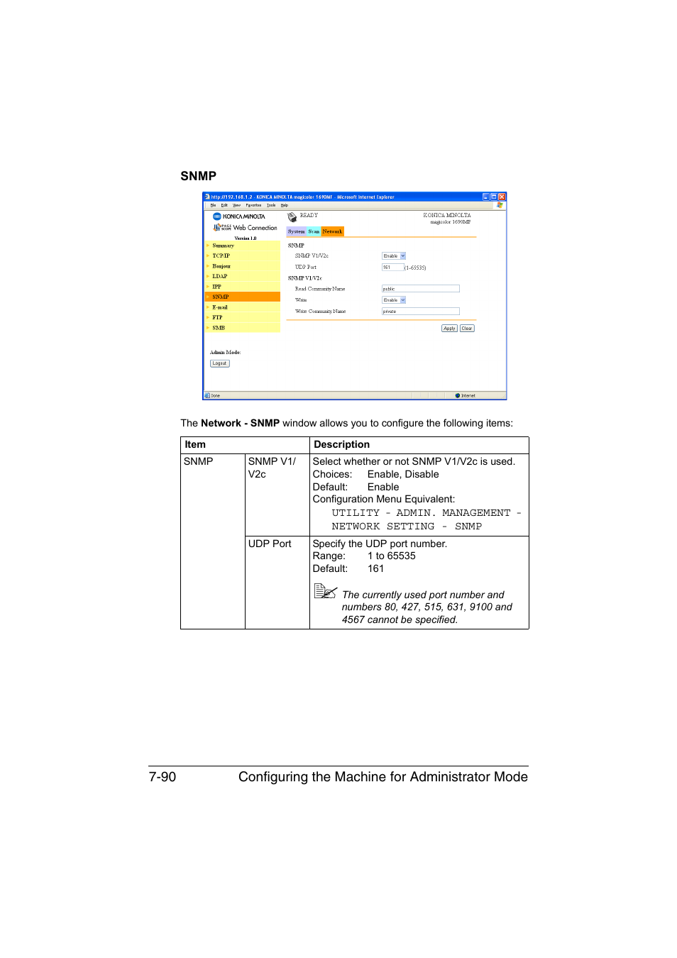 Snmp, Snmp -90 | Konica Minolta magicolor 1690MF User Manual | Page 311 / 325