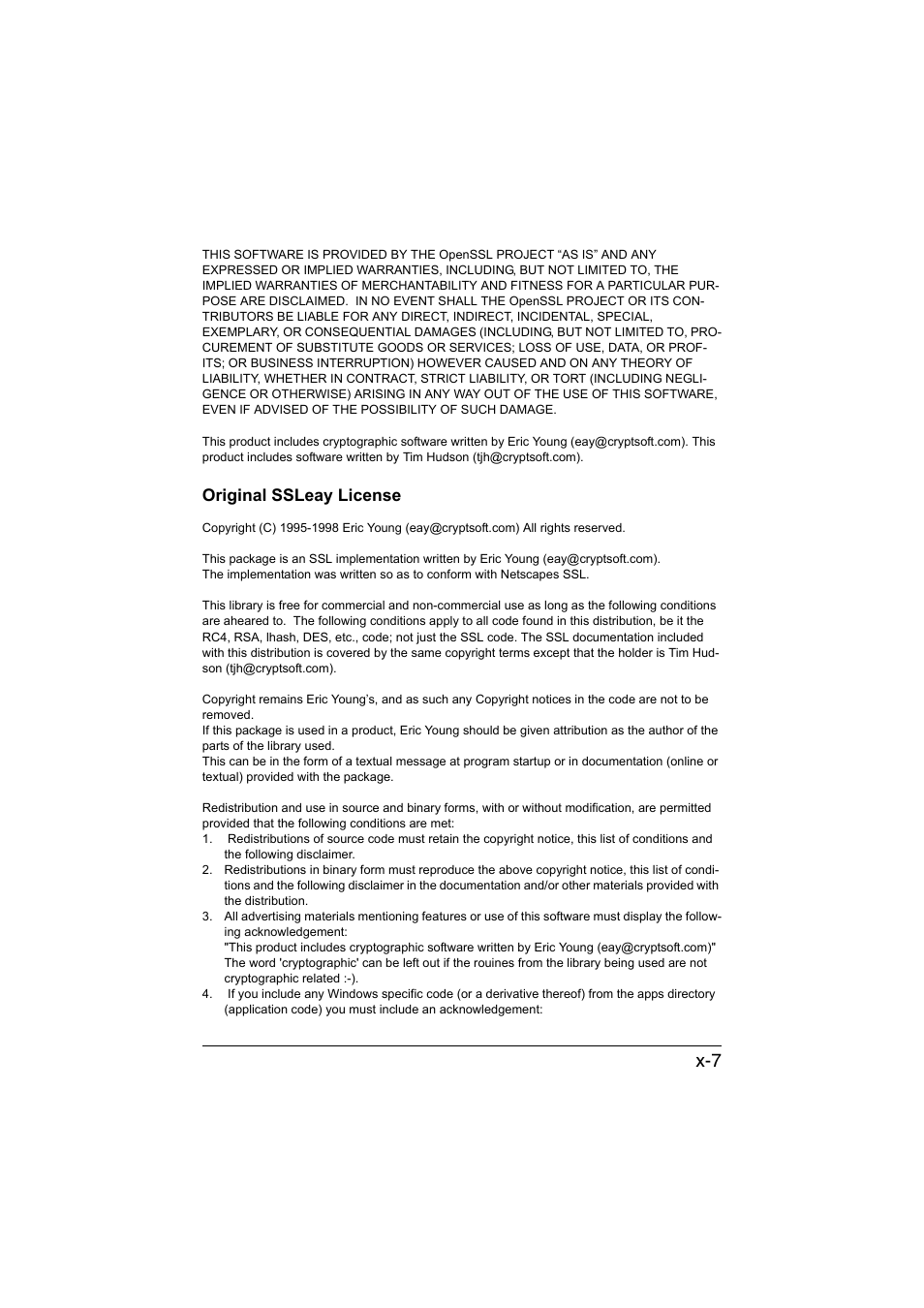 Original ssleay license | Konica Minolta magicolor 1690MF User Manual | Page 8 / 325