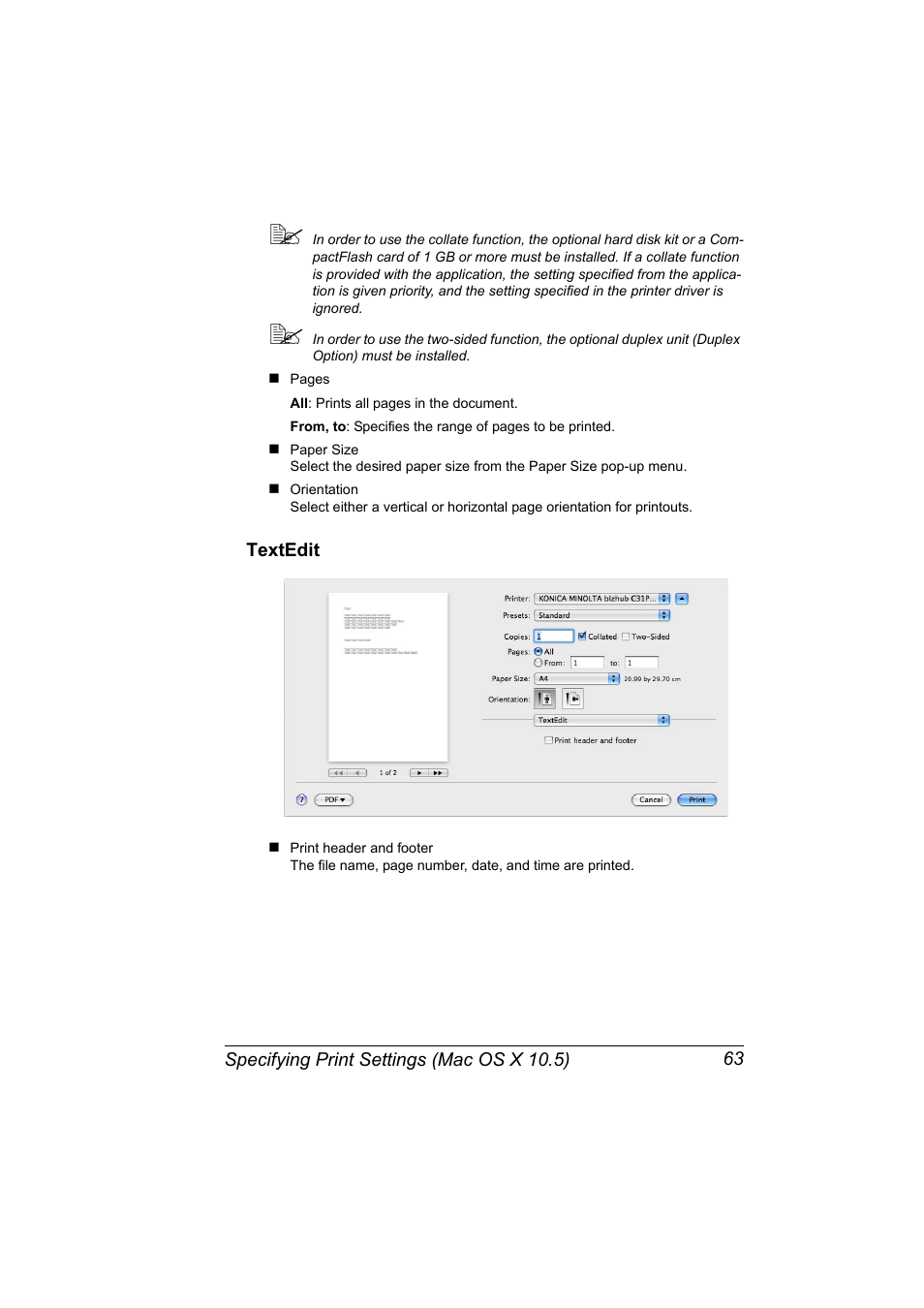 Textedit, Textedit 63 | Konica Minolta bizhub C31P User Manual | Page 81 / 382