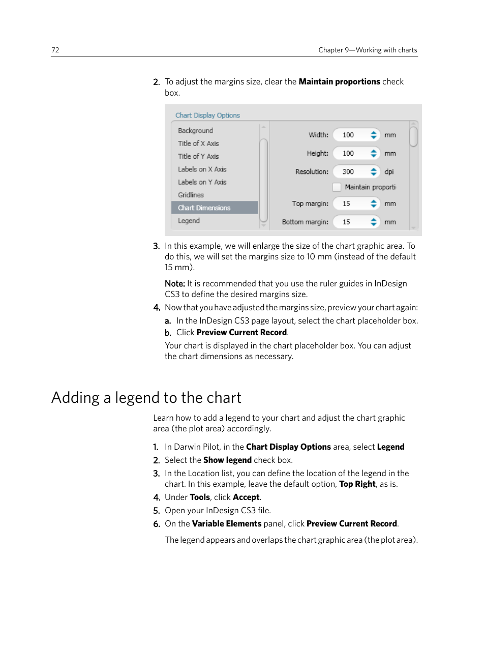 Adding a legend to the chart | Konica Minolta Darwin VDP Software User Manual | Page 80 / 110