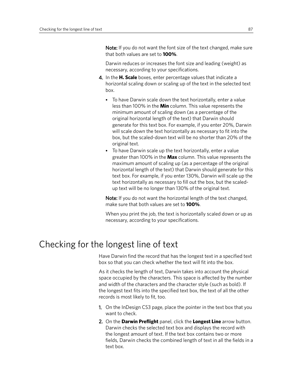 Checking for the longest line of text | Konica Minolta Darwin VDP Software User Manual | Page 95 / 110