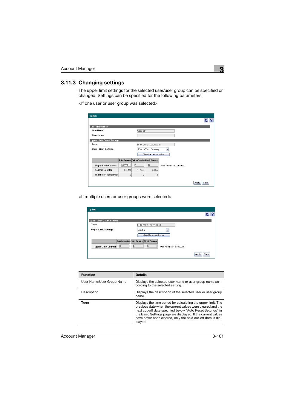 3 changing settings, Changing settings -101 | Konica Minolta PageScope Enterprise Suite User Manual | Page 116 / 203