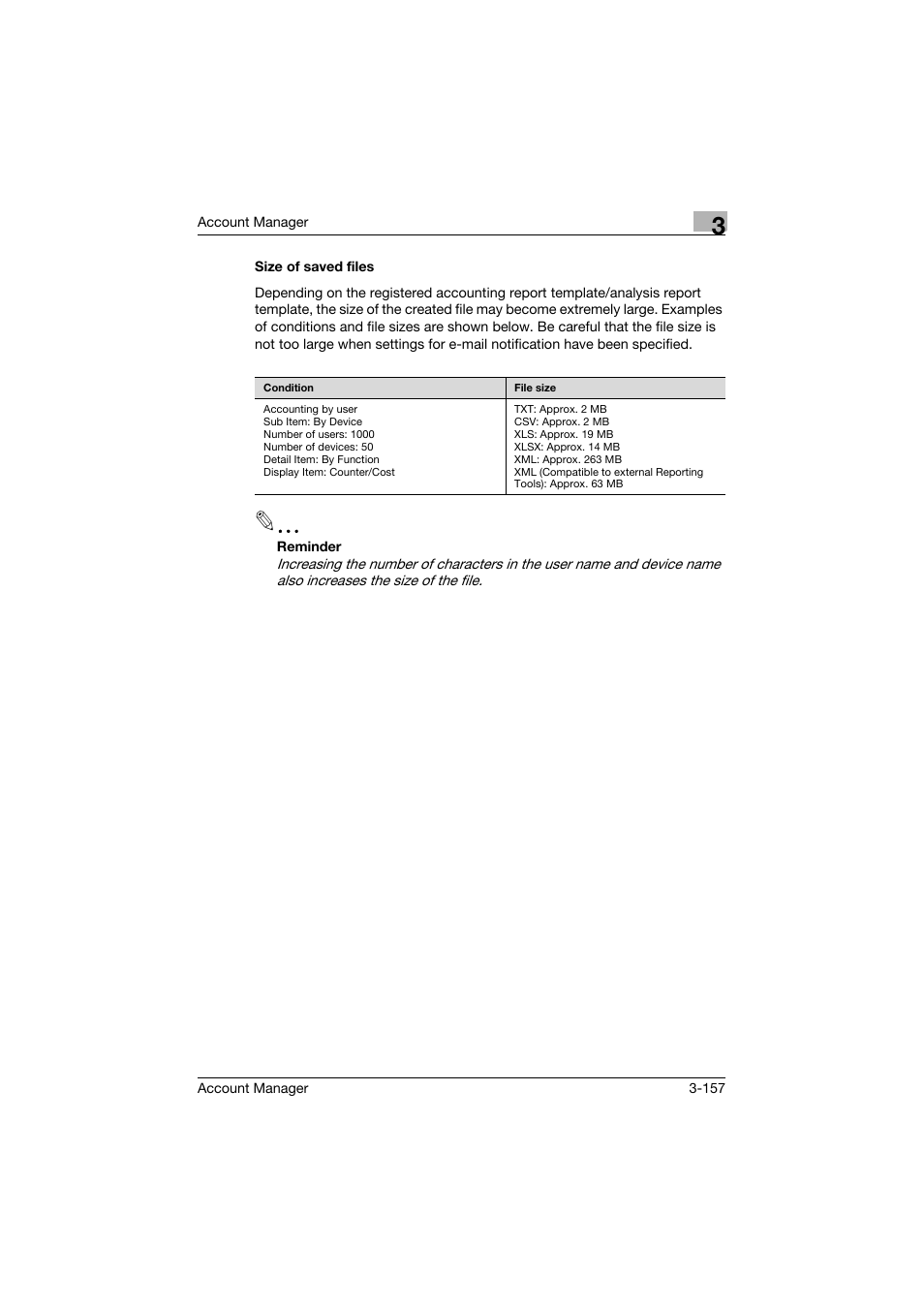 Size of saved files, Size of saved files -157 | Konica Minolta PageScope Enterprise Suite User Manual | Page 172 / 203