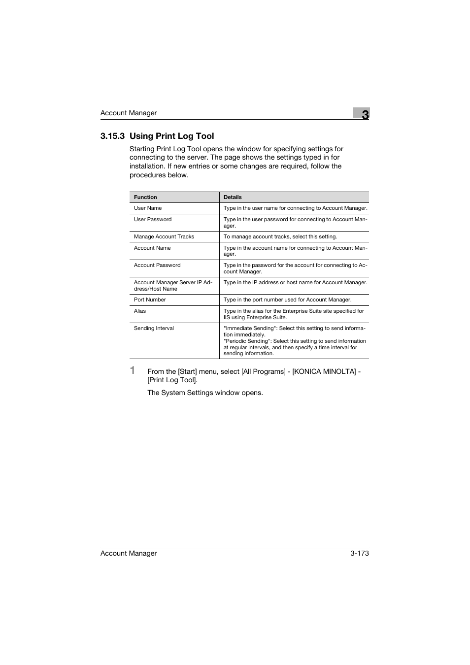 3 using print log tool, Using print log tool -173 | Konica Minolta PageScope Enterprise Suite User Manual | Page 188 / 203