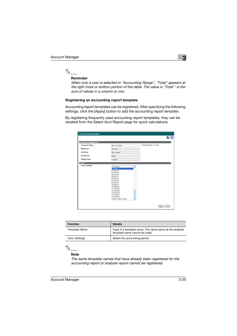 Registering an accounting report template, Registering an accounting report template -20 | Konica Minolta PageScope Enterprise Suite User Manual | Page 35 / 203