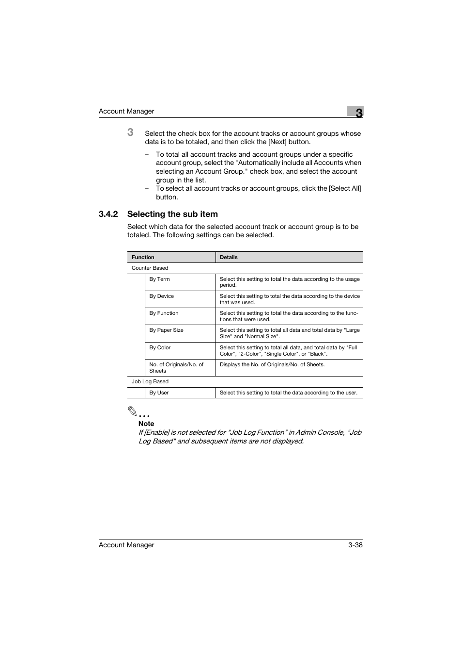 2 selecting the sub item, Selecting the sub item -38 | Konica Minolta PageScope Enterprise Suite User Manual | Page 53 / 203