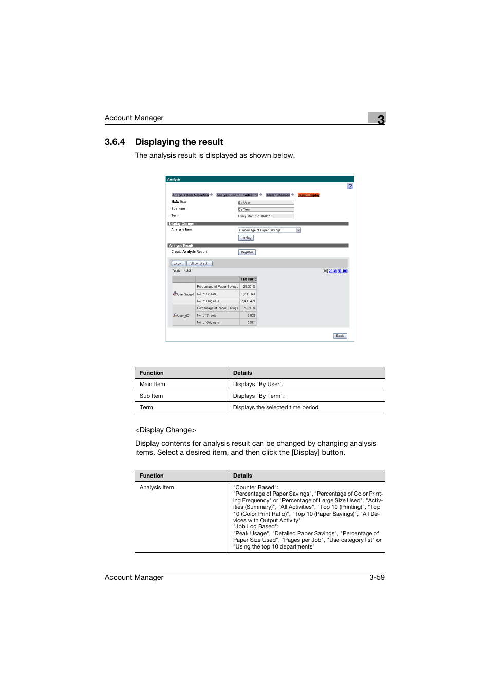 4 displaying the result, Displaying the result -59 | Konica Minolta PageScope Enterprise Suite User Manual | Page 74 / 203