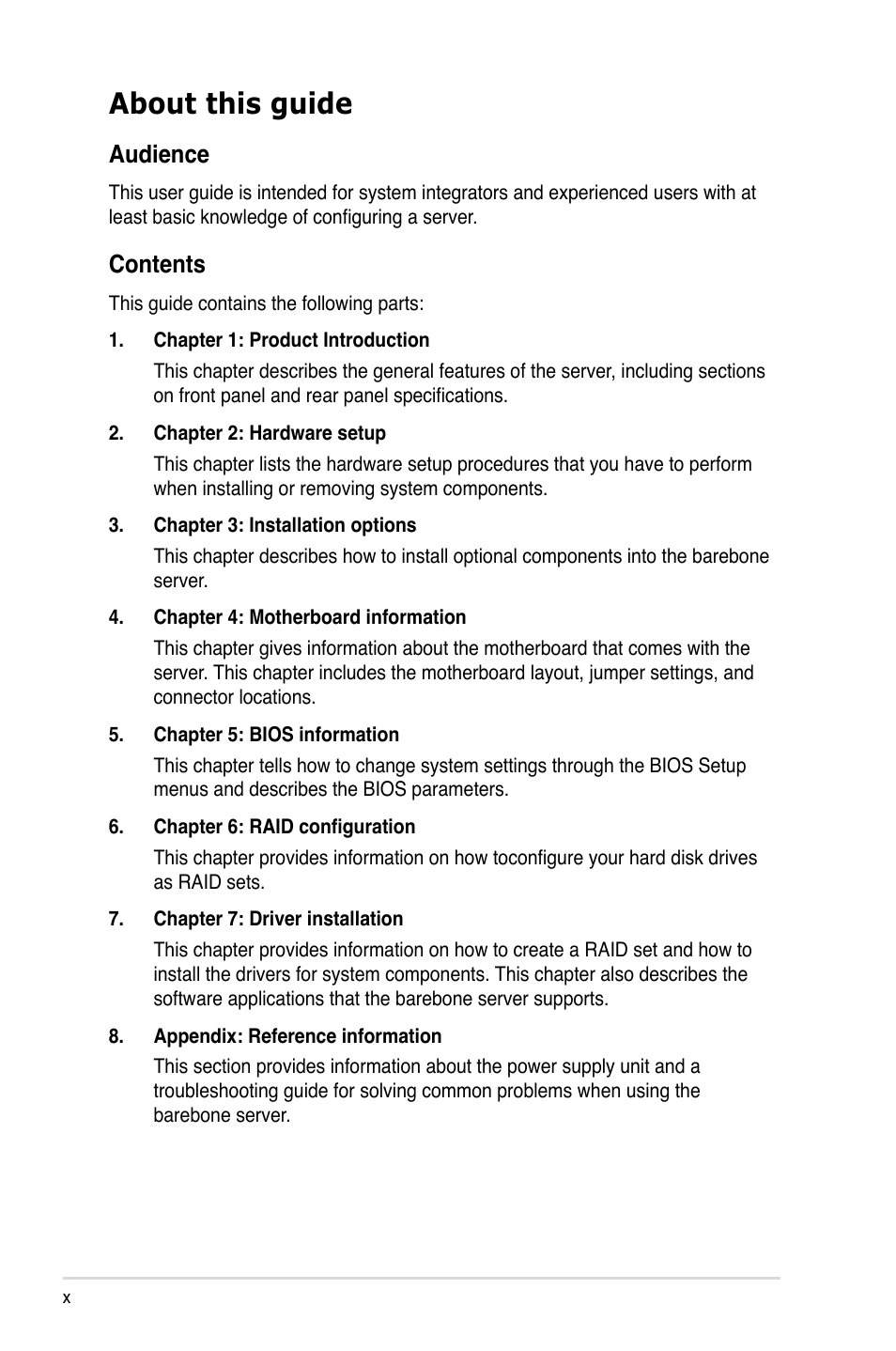 Asus TS300-E5 User Manual | Page 10 / 218