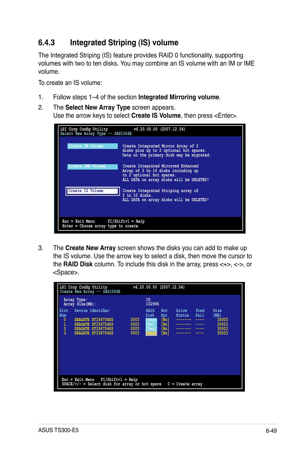 3 integrated striping (is) volume, Integrated striping (is) volume -49 | Asus TS300-E5 User Manual | Page 175 / 218