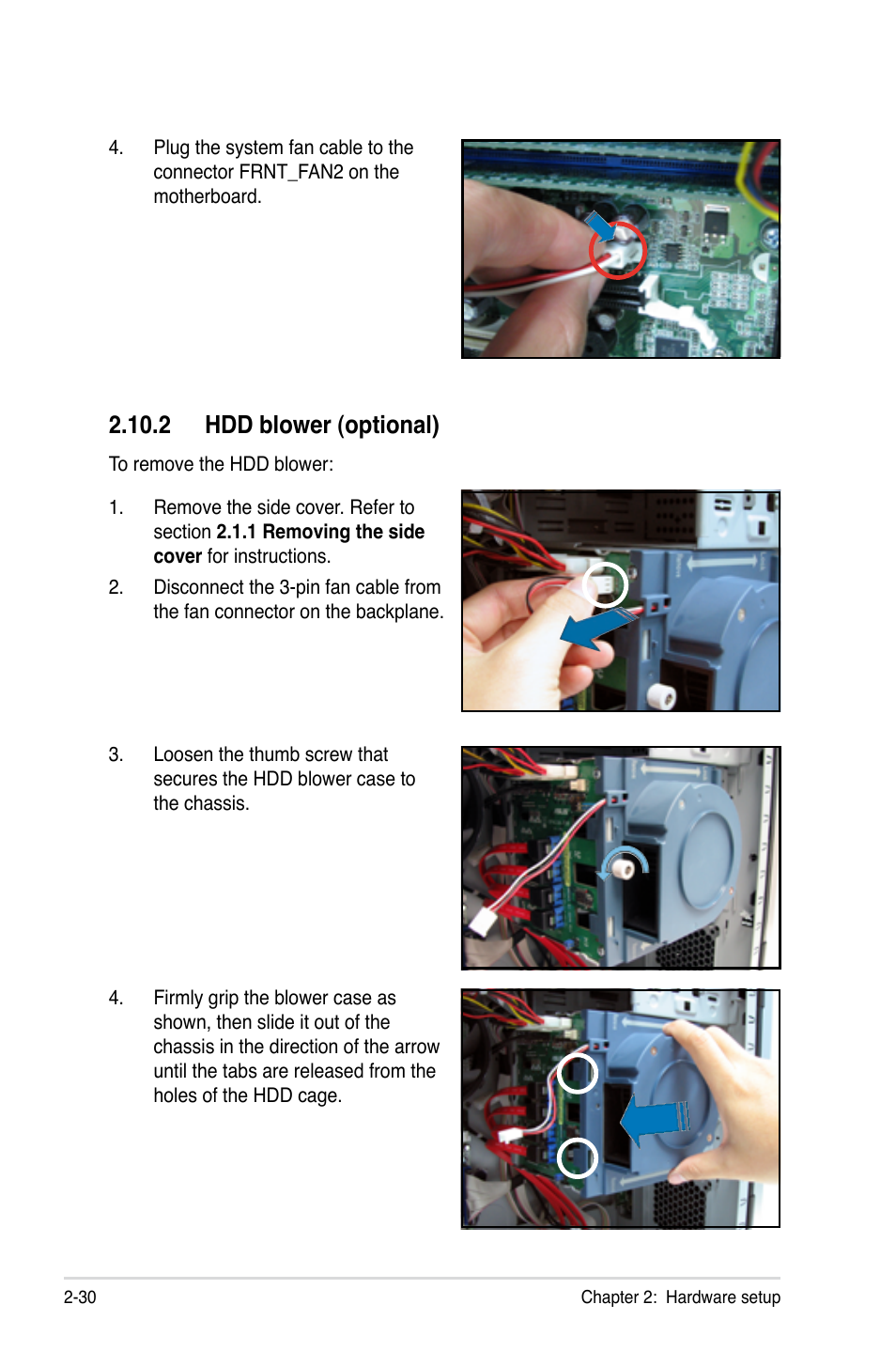 2 hdd blower (optional), 2 hdd blower (optional) -30 | Asus TS300-E5 User Manual | Page 52 / 218