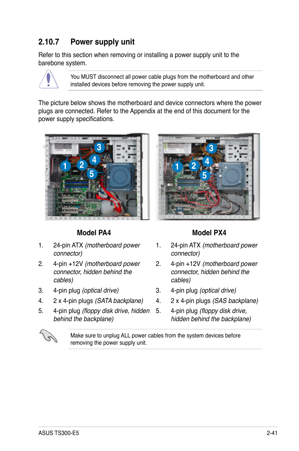 7 power supply unit, 7 power supply unit -41 | Asus TS300-E5 User Manual | Page 63 / 218