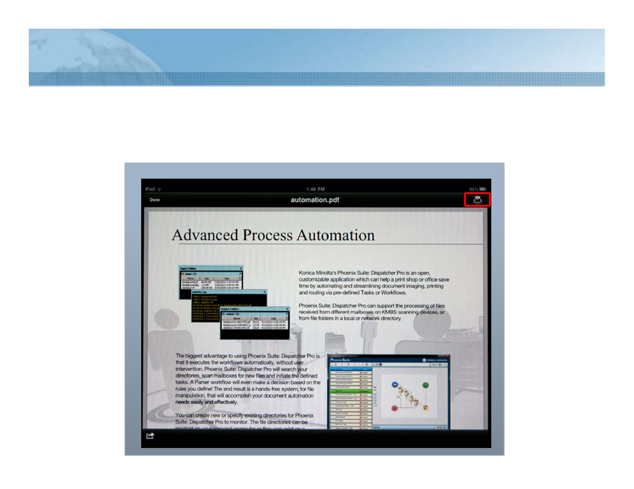 2 printing a document (3/8) | Konica Minolta PageScope Mobile User Manual | Page 12 / 69