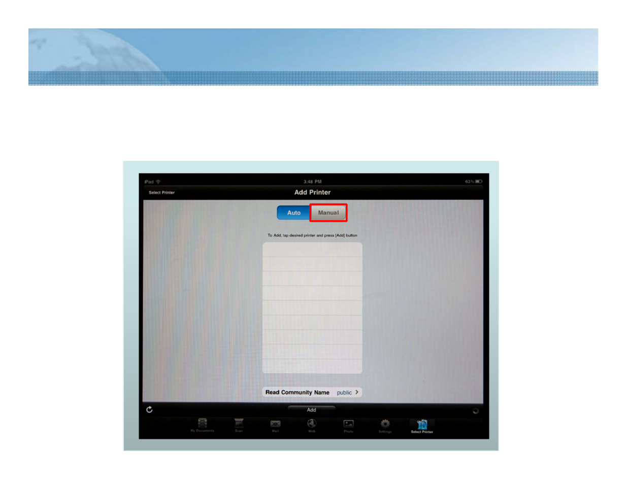 4 connect to a printer (4/10) | Konica Minolta PageScope Mobile User Manual | Page 25 / 69