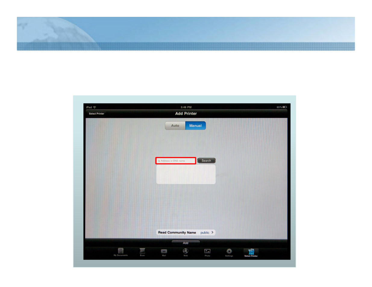 4 connect to a printer (5/10) | Konica Minolta PageScope Mobile User Manual | Page 26 / 69