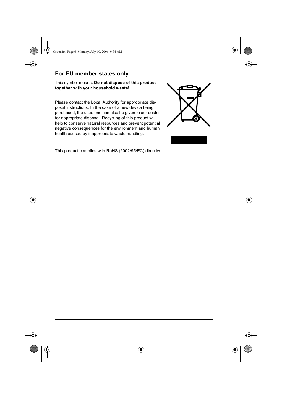 For eu member states only | Konica Minolta Magicolor 2490MF User Manual | Page 6 / 214