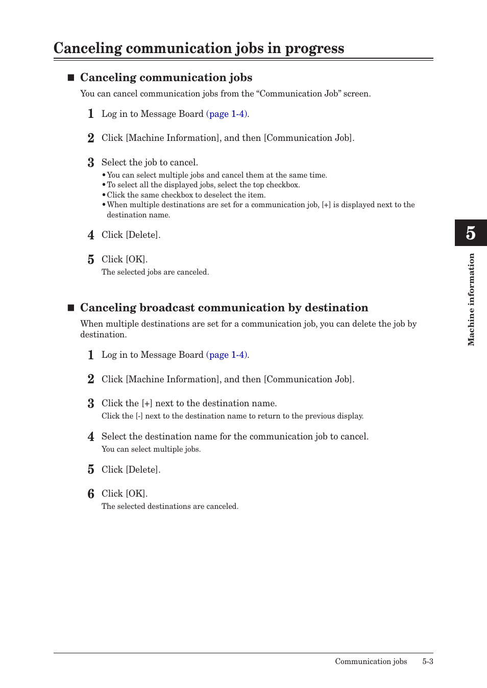 Canceling communication jobs in progress, Canceling communication jobs in progress -3 | Konica Minolta bizhub 25e User Manual | Page 126 / 140