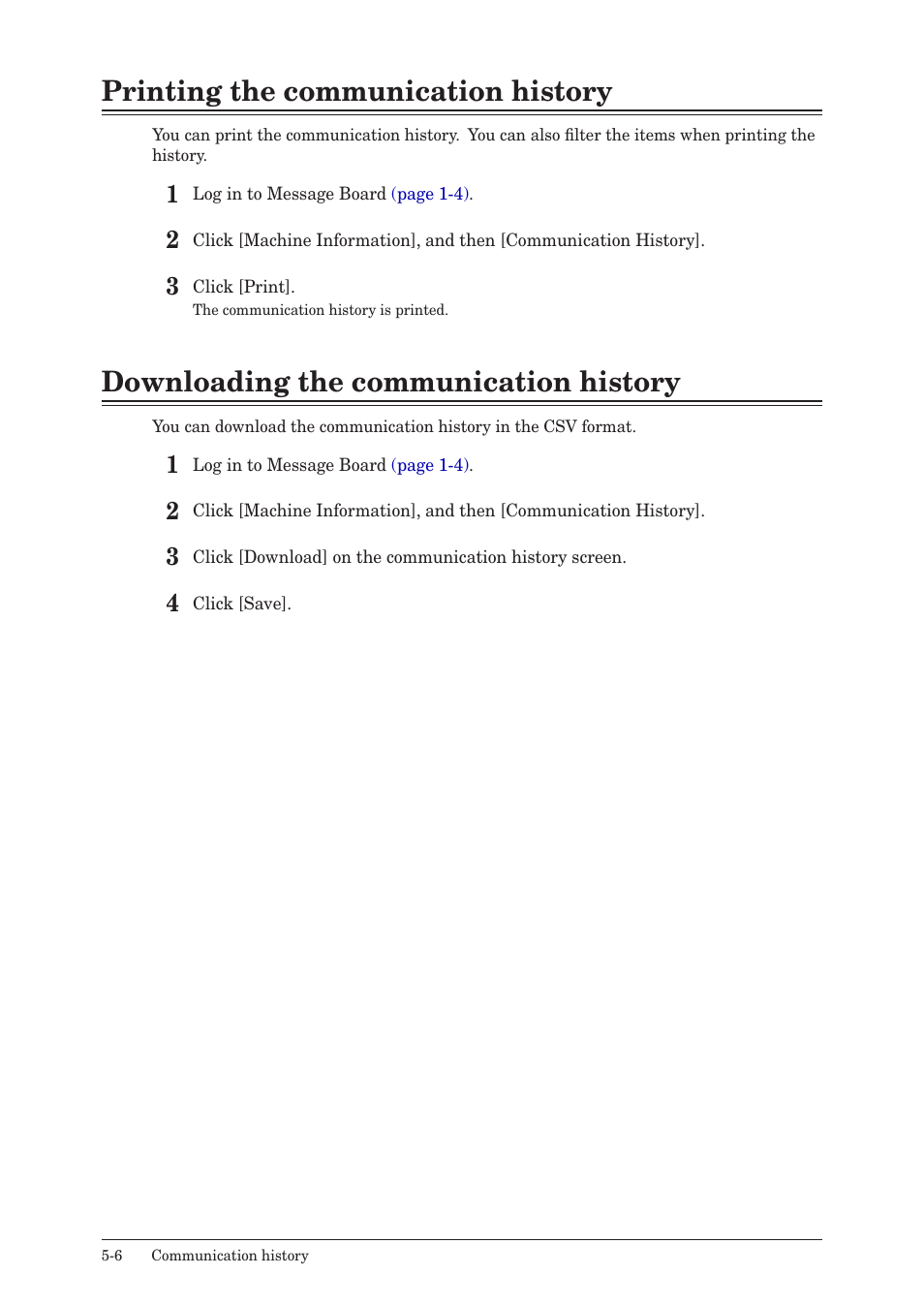 Printing the communication history, Downloading the communication history | Konica Minolta bizhub 25e User Manual | Page 129 / 140