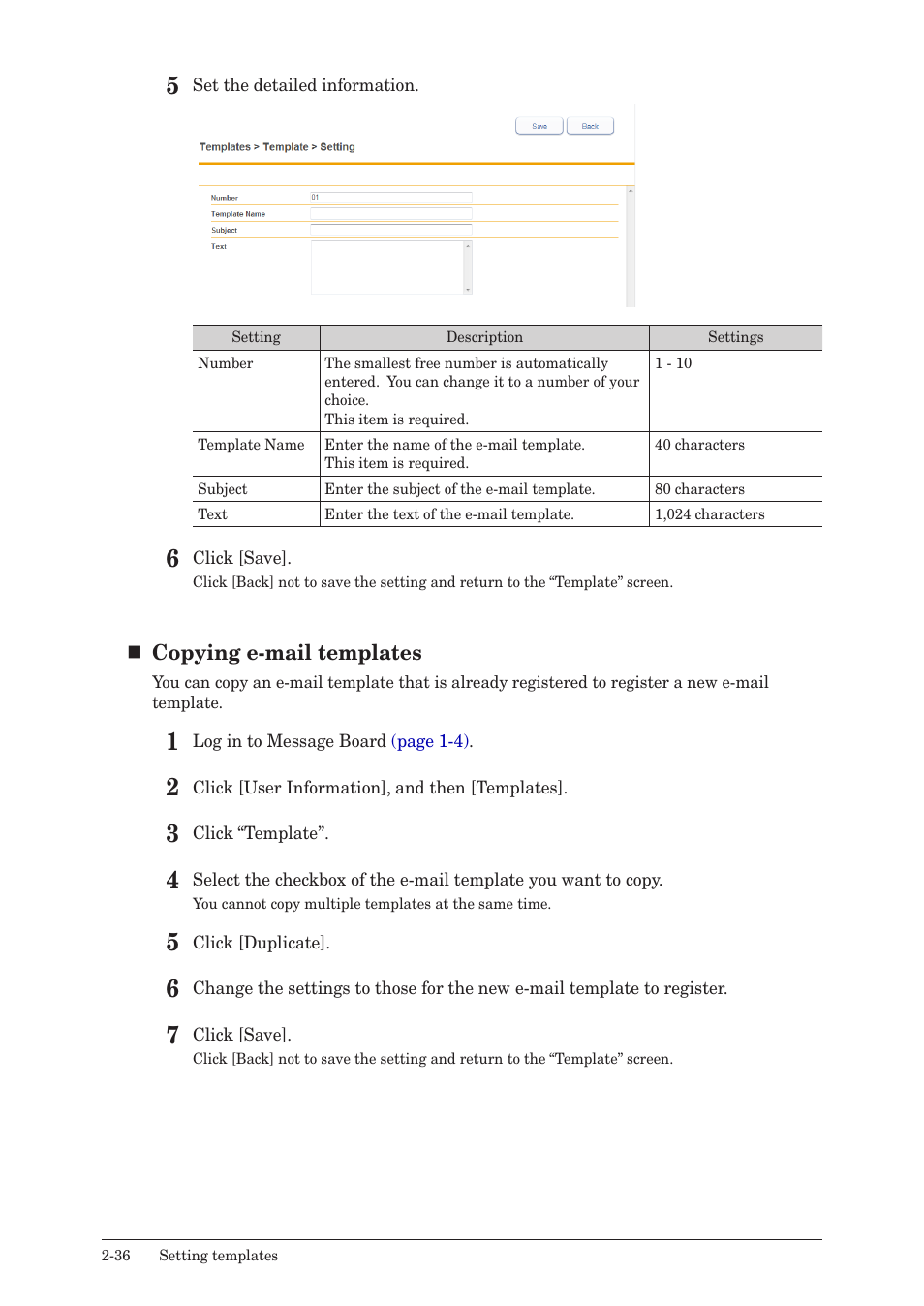 Copying e-mail templates | Konica Minolta bizhub 25e User Manual | Page 55 / 140