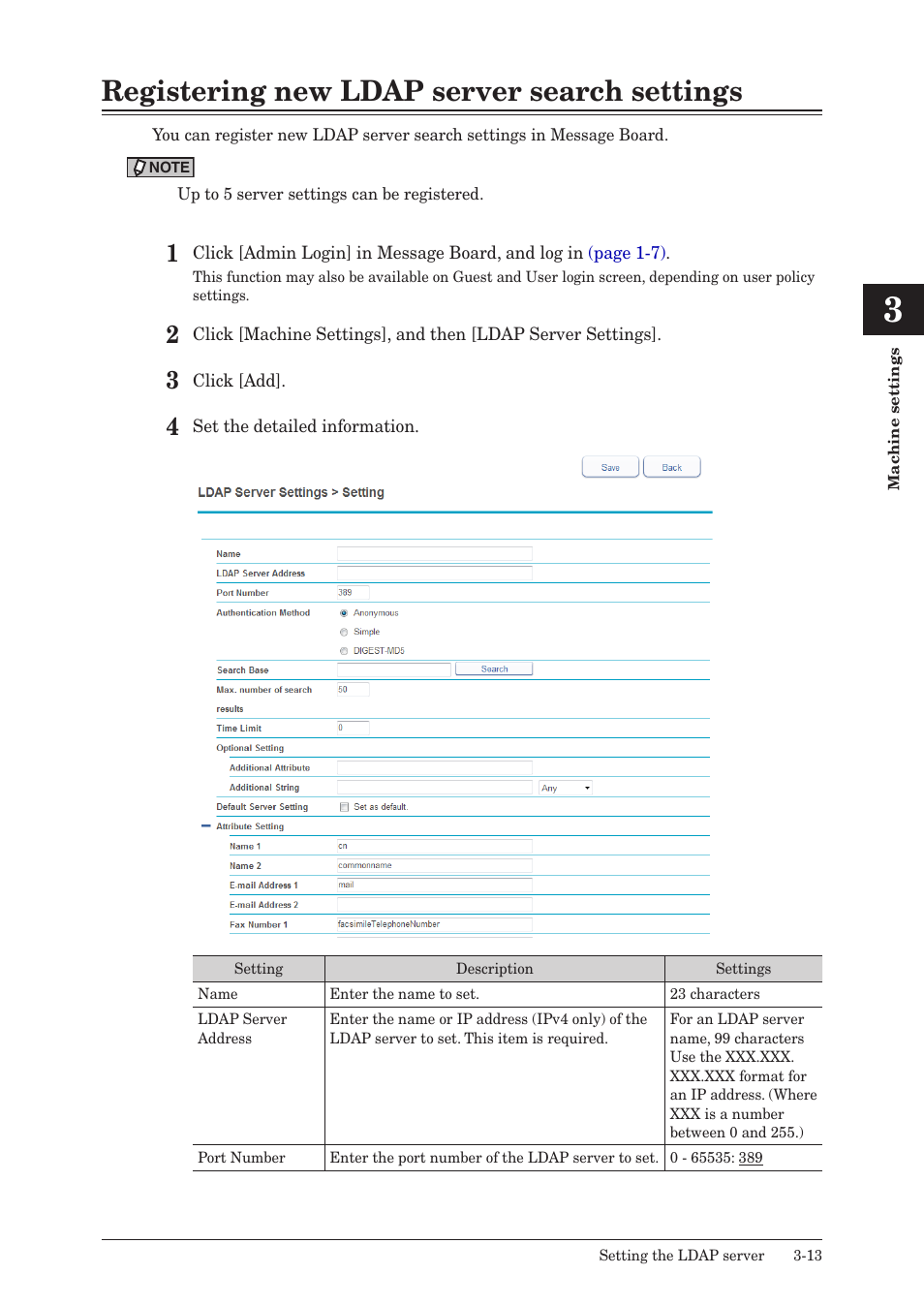 Registering new ldap server search settings, Registering new ldap server search settings -13 | Konica Minolta bizhub 25e User Manual | Page 70 / 140