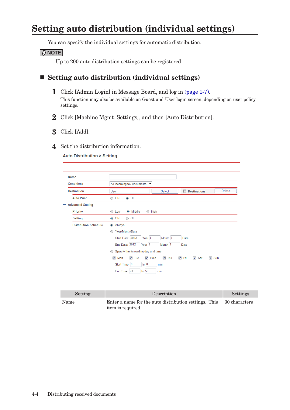 Setting auto distribution (individual settings), Setting auto distribution (individual settings) -4 | Konica Minolta bizhub 25e User Manual | Page 85 / 140