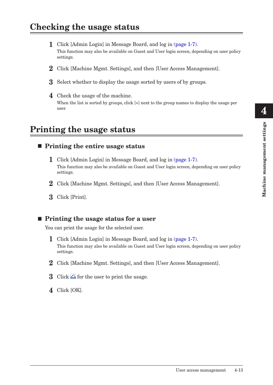 Checking the usage status, Printing the usage status | Konica Minolta bizhub 25e User Manual | Page 94 / 140