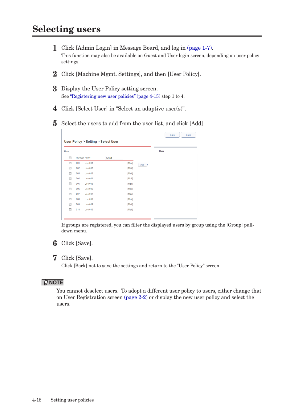 Selecting users, Selecting users -18 | Konica Minolta bizhub 25e User Manual | Page 99 / 140