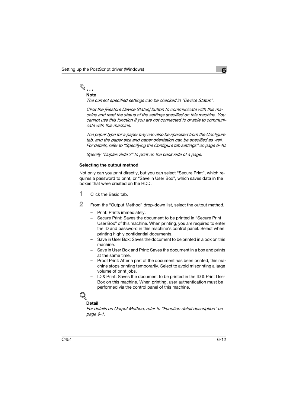 Selecting the output method, Selecting the output method -12 | Konica Minolta bizhub C451 User Manual | Page 207 / 432