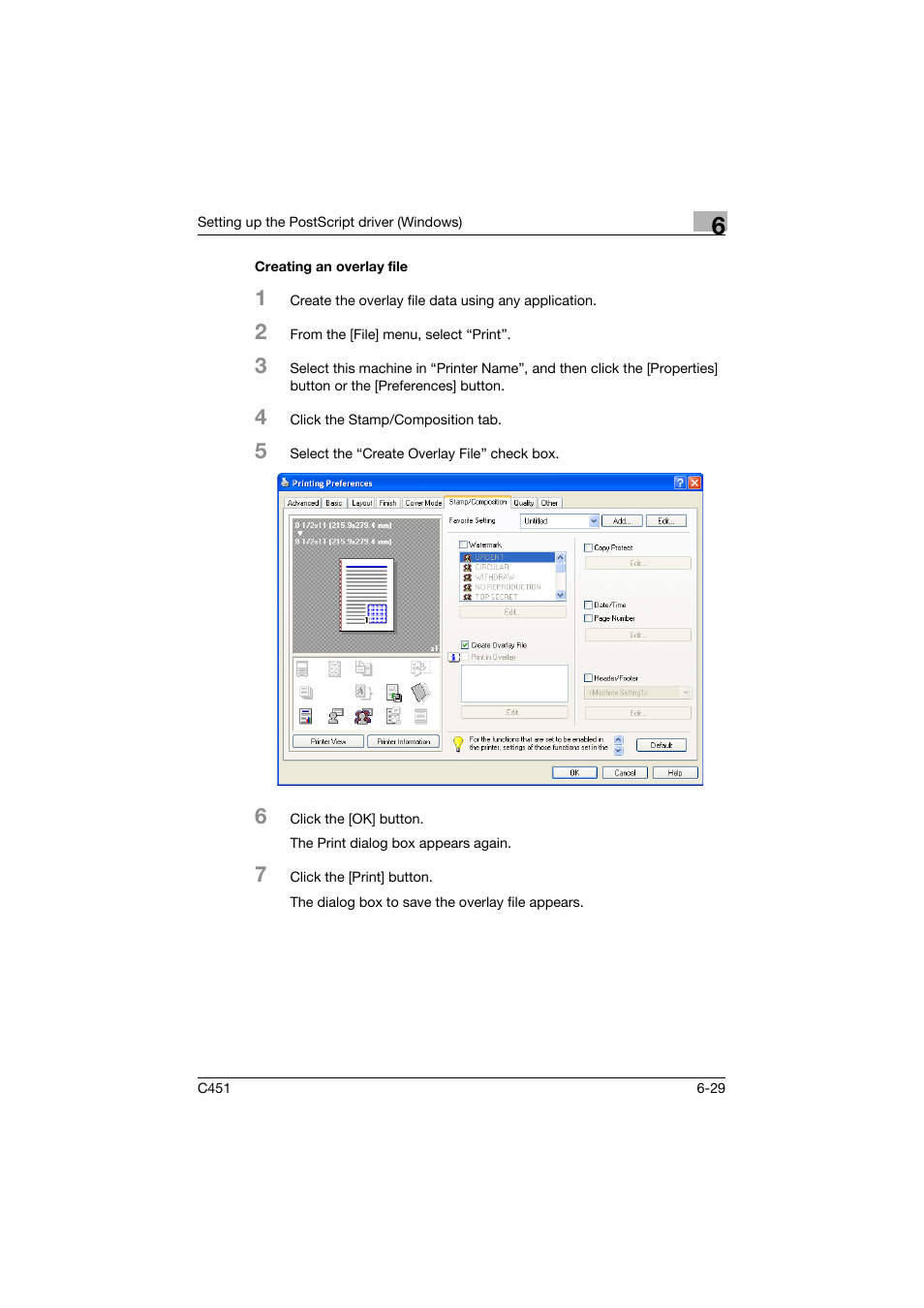 Creating an overlay file, Creating an overlay file -29 | Konica Minolta bizhub C451 User Manual | Page 224 / 432