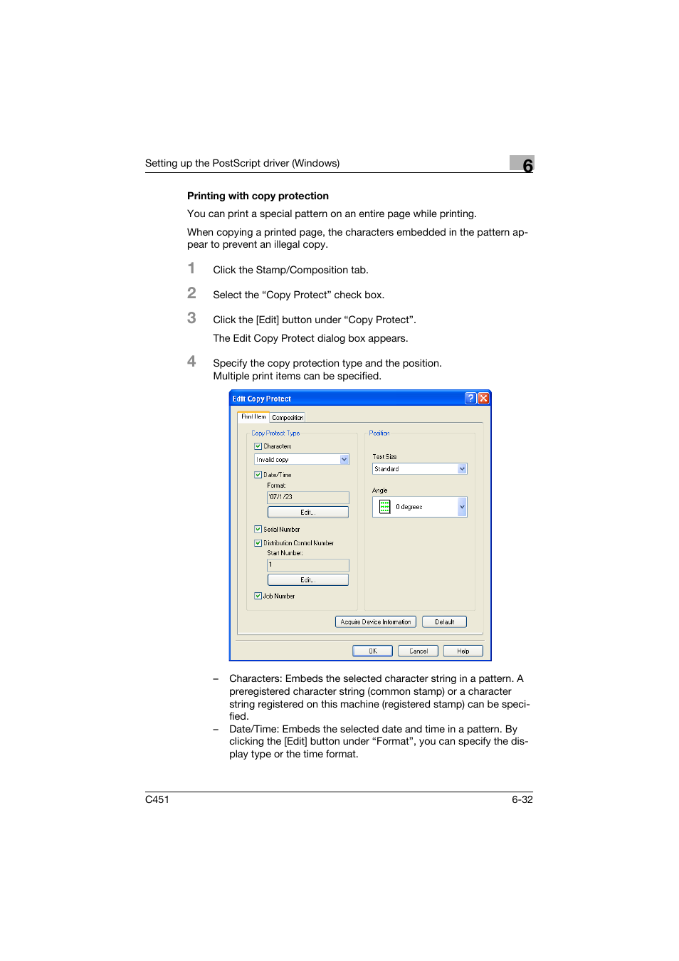 Printing with copy protection, Printing with copy protection -32 | Konica Minolta bizhub C451 User Manual | Page 227 / 432