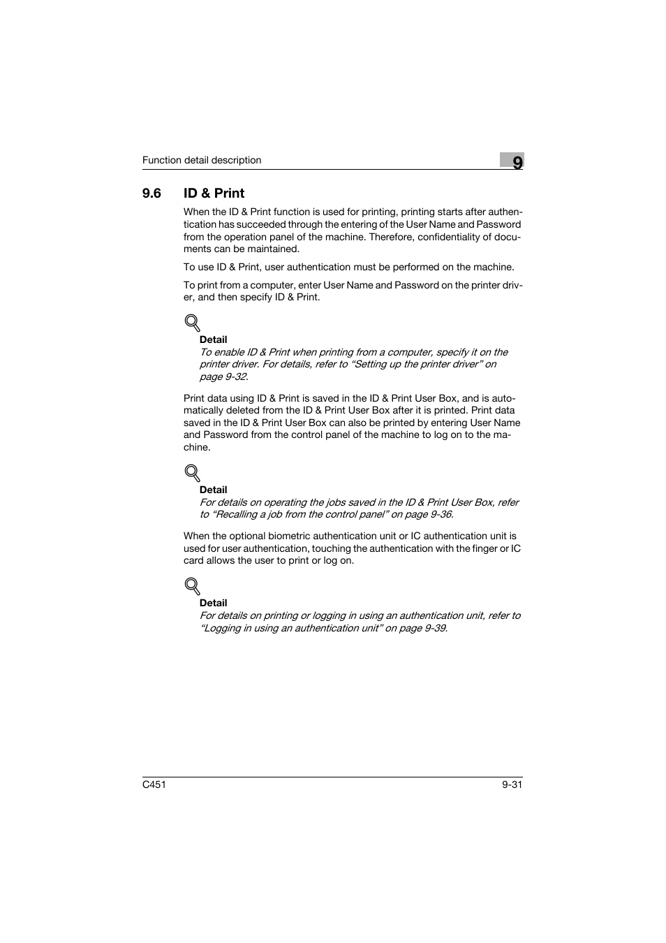 6 id & print, Id & print -31 | Konica Minolta bizhub C451 User Manual | Page 328 / 432