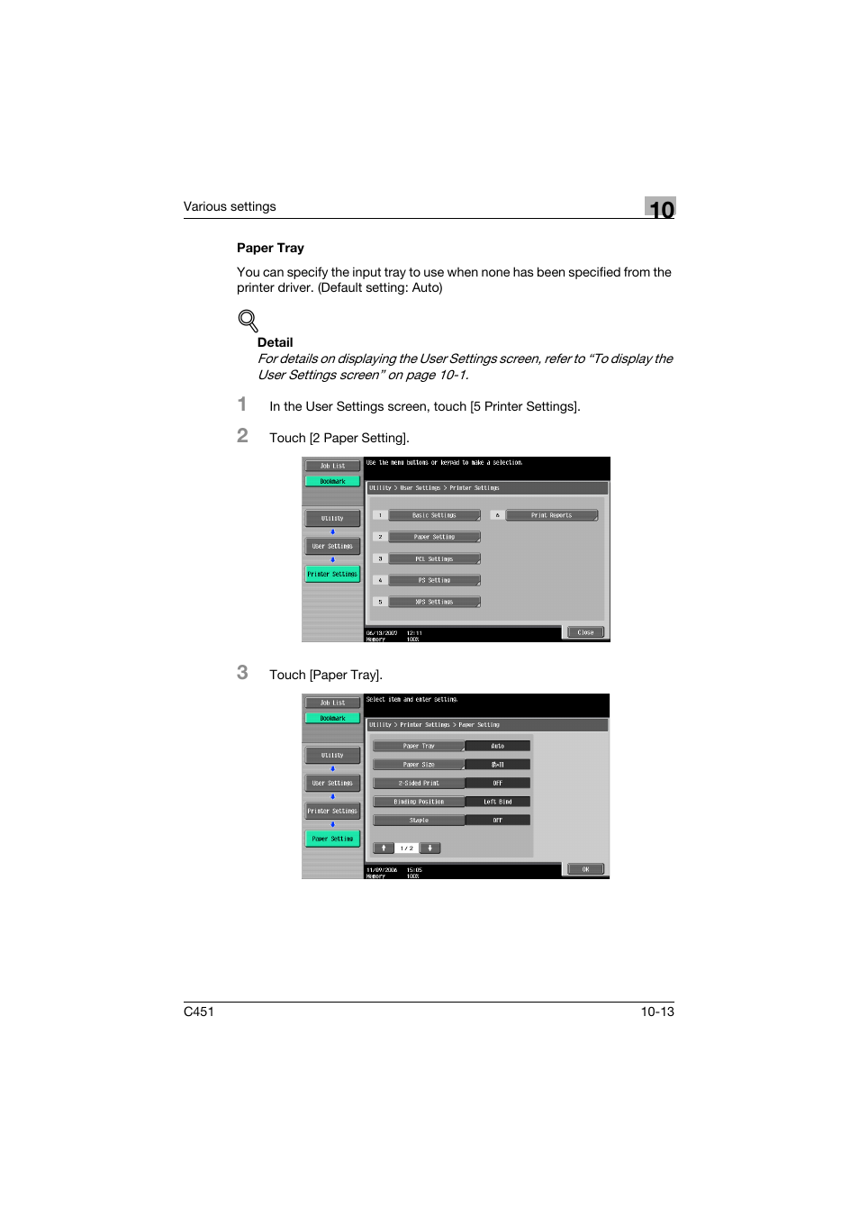 Paper tray, Paper tray -13 | Konica Minolta bizhub C451 User Manual | Page 369 / 432