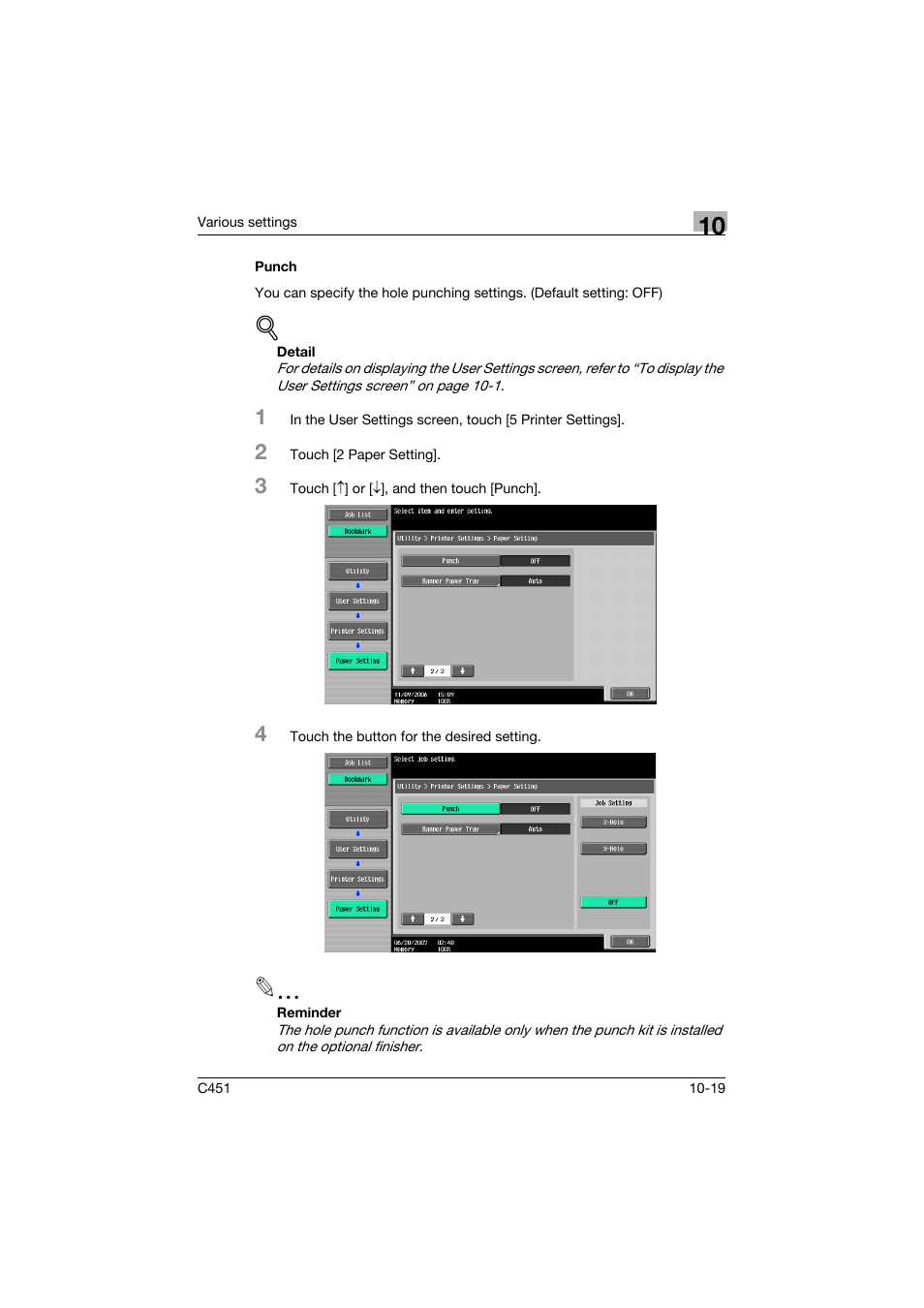 Punch, Punch -19 | Konica Minolta bizhub C451 User Manual | Page 375 / 432