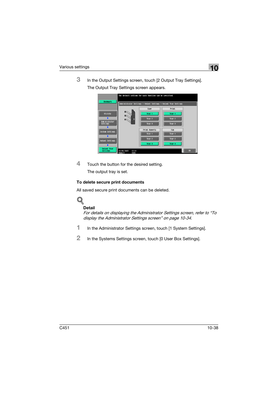 To delete secure print documents, To delete secure print documents -38 | Konica Minolta bizhub C451 User Manual | Page 394 / 432