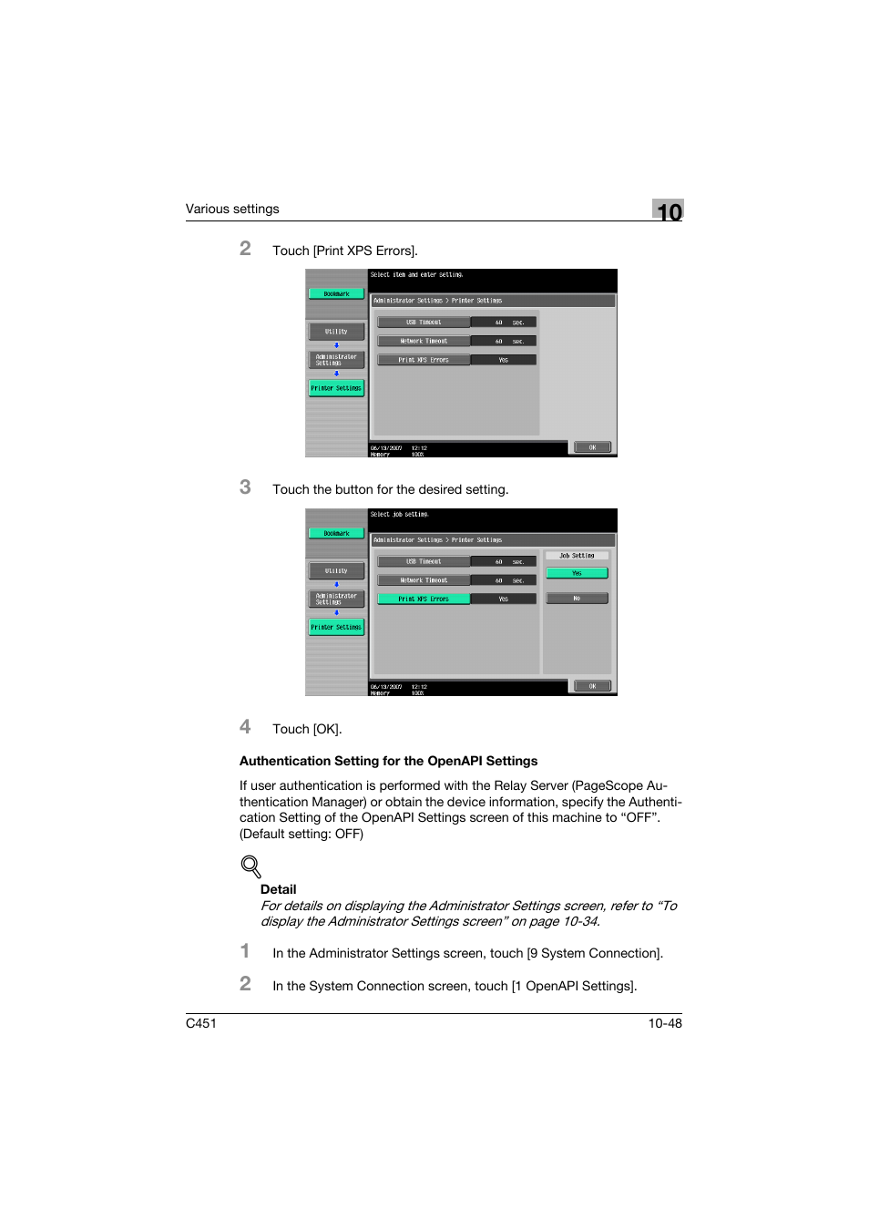 Authentication setting for the openapi settings | Konica Minolta bizhub C451 User Manual | Page 404 / 432