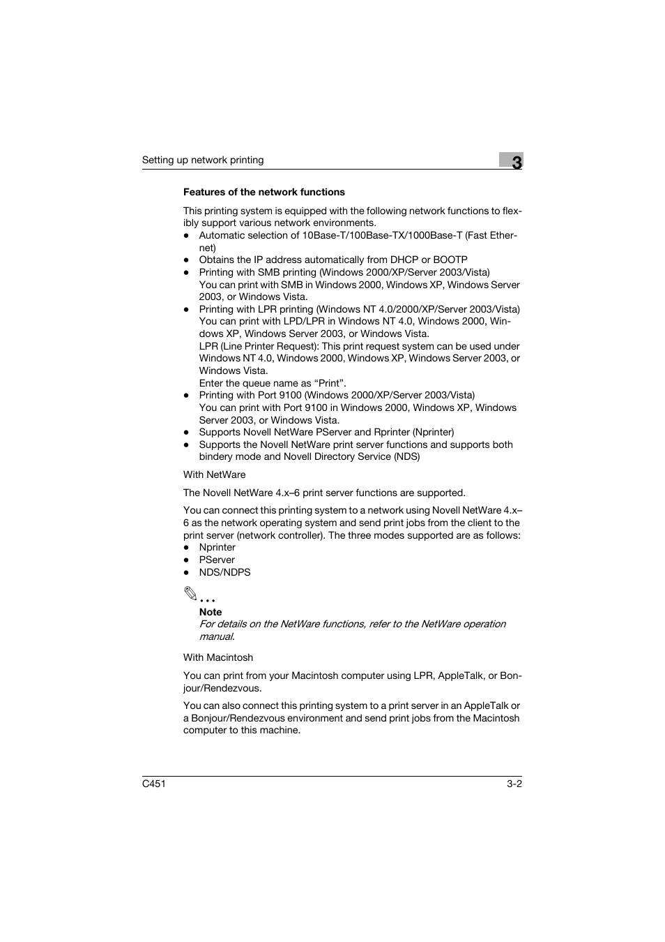Features of the network functions, Features of the network functions -2 | Konica Minolta bizhub C451 User Manual | Page 77 / 432
