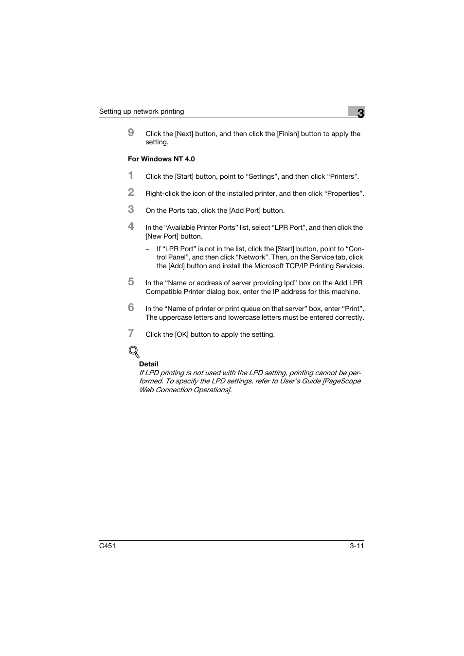 For windows nt 4.0, For windows nt 4.0 -11 | Konica Minolta bizhub C451 User Manual | Page 86 / 432