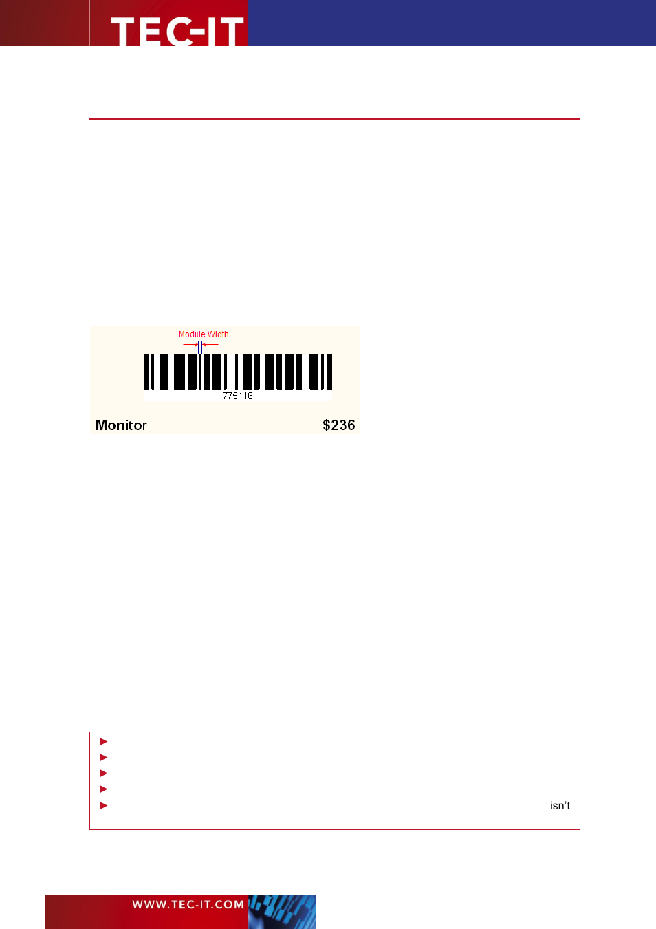 4 important barcode parameters, 1 barcode symbology, 2 module width | Konica Minolta Darwin VDP Software User Manual | Page 10 / 92