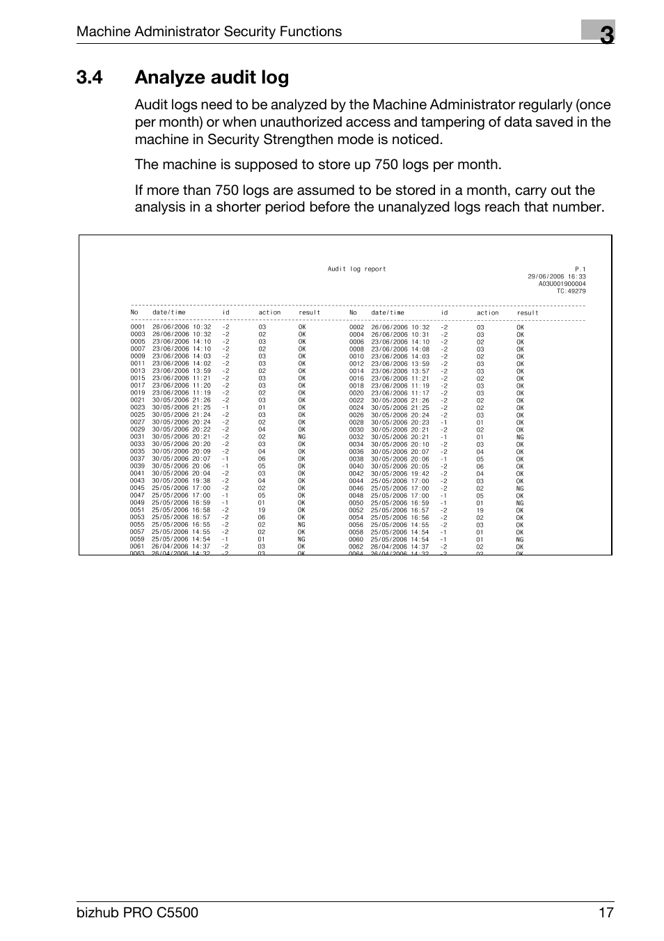 4 analyze audit log, Analyze audit log | Konica Minolta bizhub PRO C5500 User Manual | Page 25 / 32