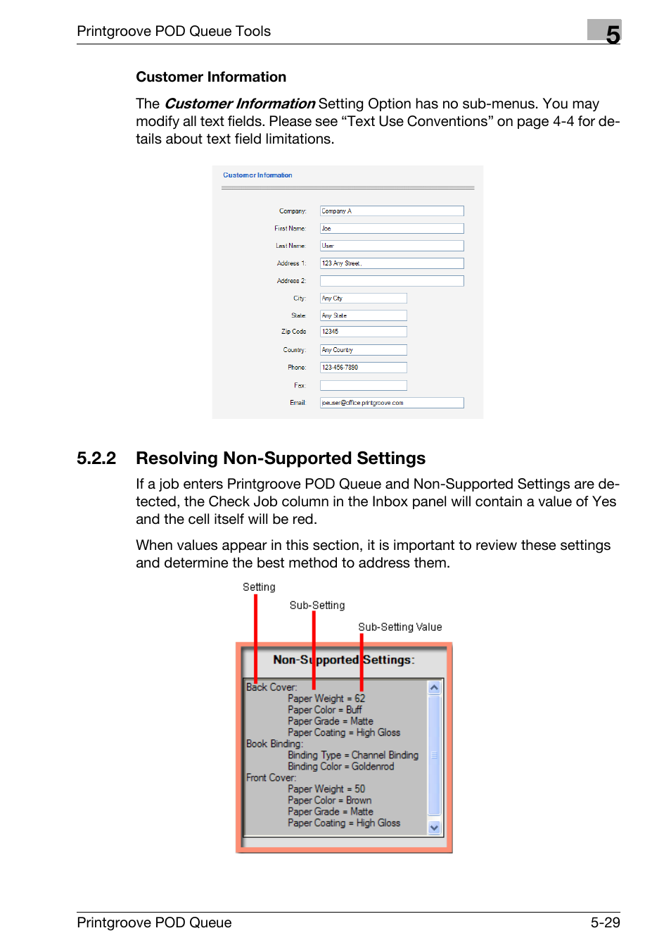 Resolving non-supported settings -29 | Konica Minolta Printgroove User Manual | Page 100 / 195