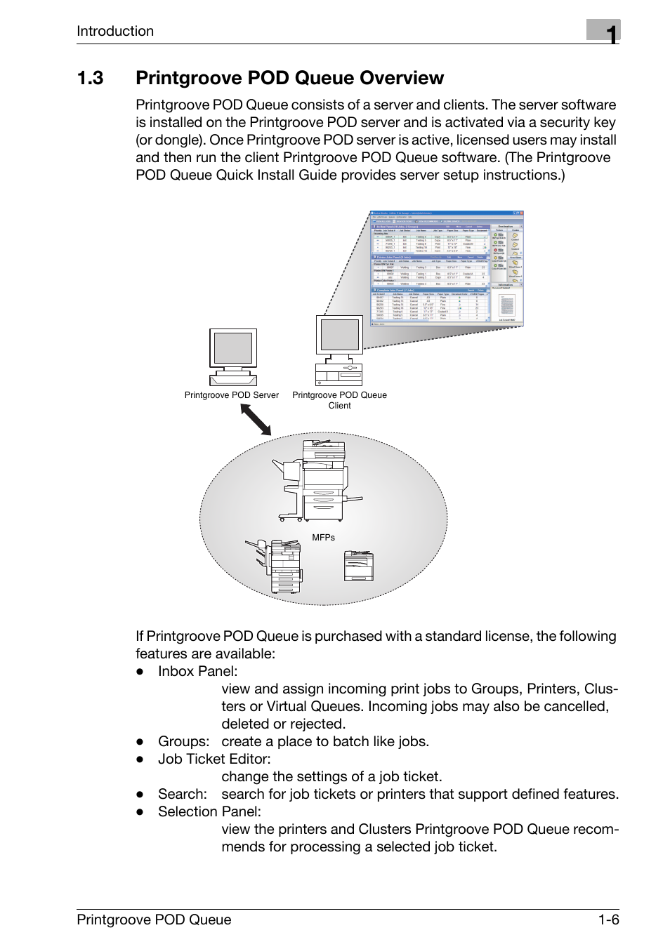 3 printgroove pod queue overview, Printgroove pod queue overview -6 | Konica Minolta Printgroove User Manual | Page 11 / 195