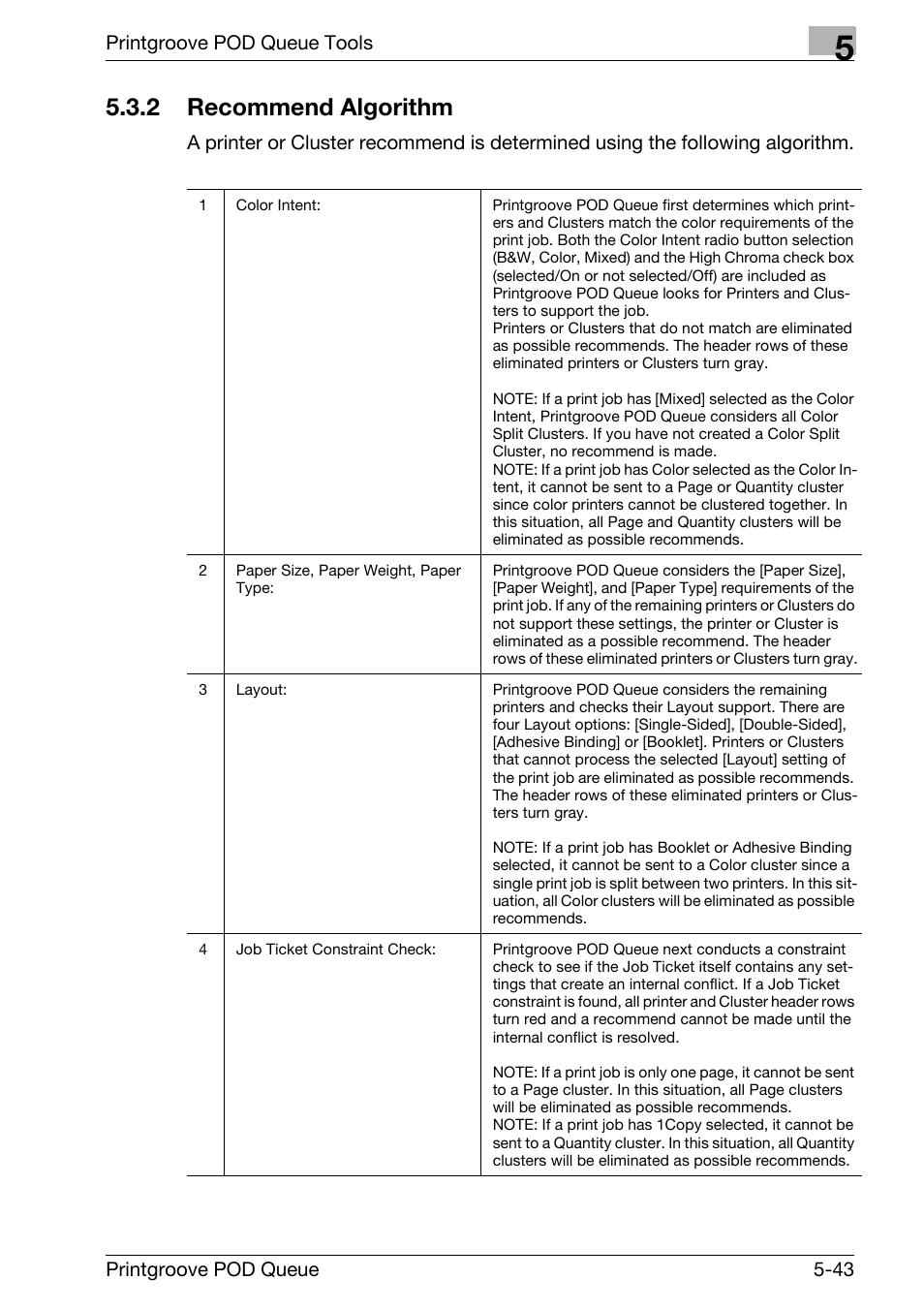 Recommend algorithm -43, 2 recommend algorithm | Konica Minolta Printgroove User Manual | Page 114 / 195